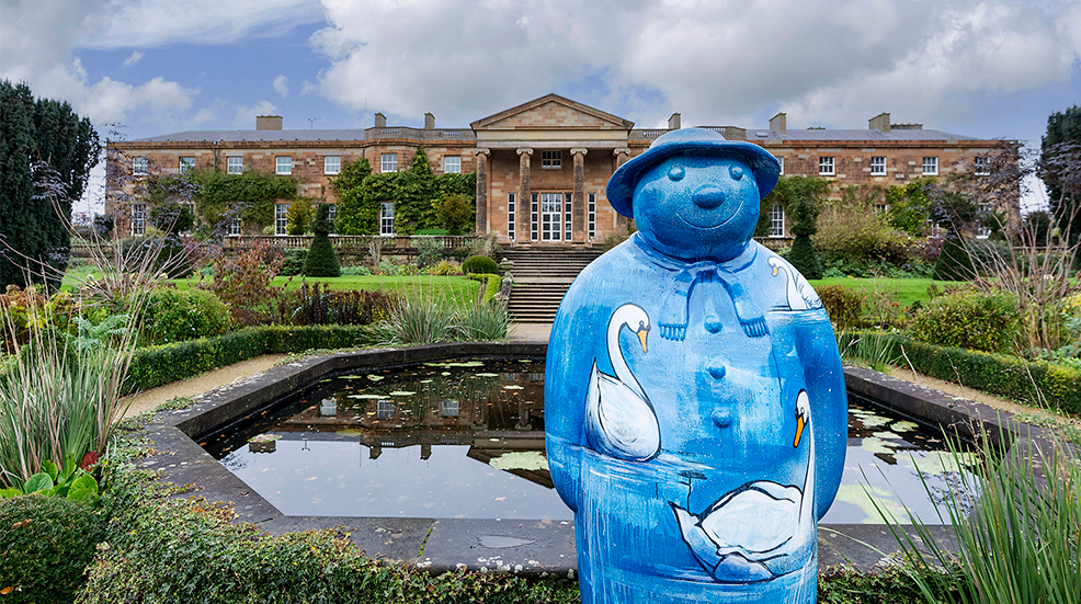 The Snowman statue in the gardens of Hillsborough Palace and Gardens